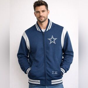 NFL - Dallas Cowboys Navy & Gray Star Logo Zip-Up Jacket - Size S (NWT)